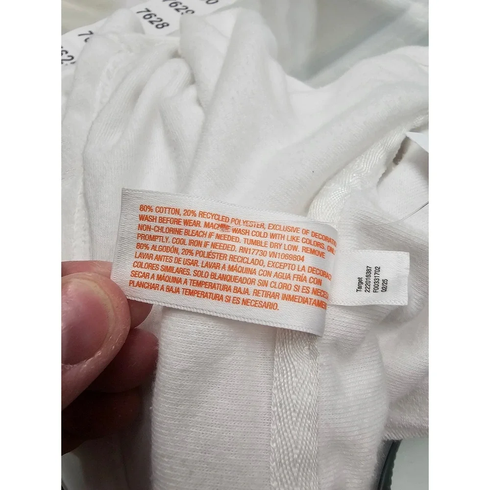 Cat & Jack Girls Hooded Zip Swim Cover Up White Cotton Blend Terry Size XS